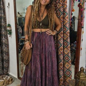 FALDA LARGA TIE-DYE SEDA