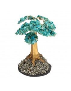 ARBOL  DE CRISOCOLAON MINI CON BASE DE PIRITA
